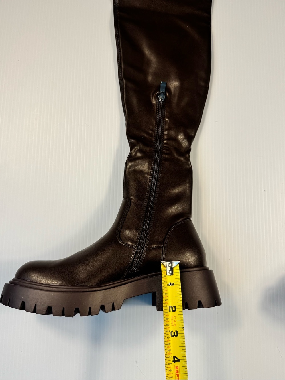Azalea Wang Ajuna Chocolate Thigh-High Lug Sole Boots – NIB 🤎🔥 - Picture 3 of 5
